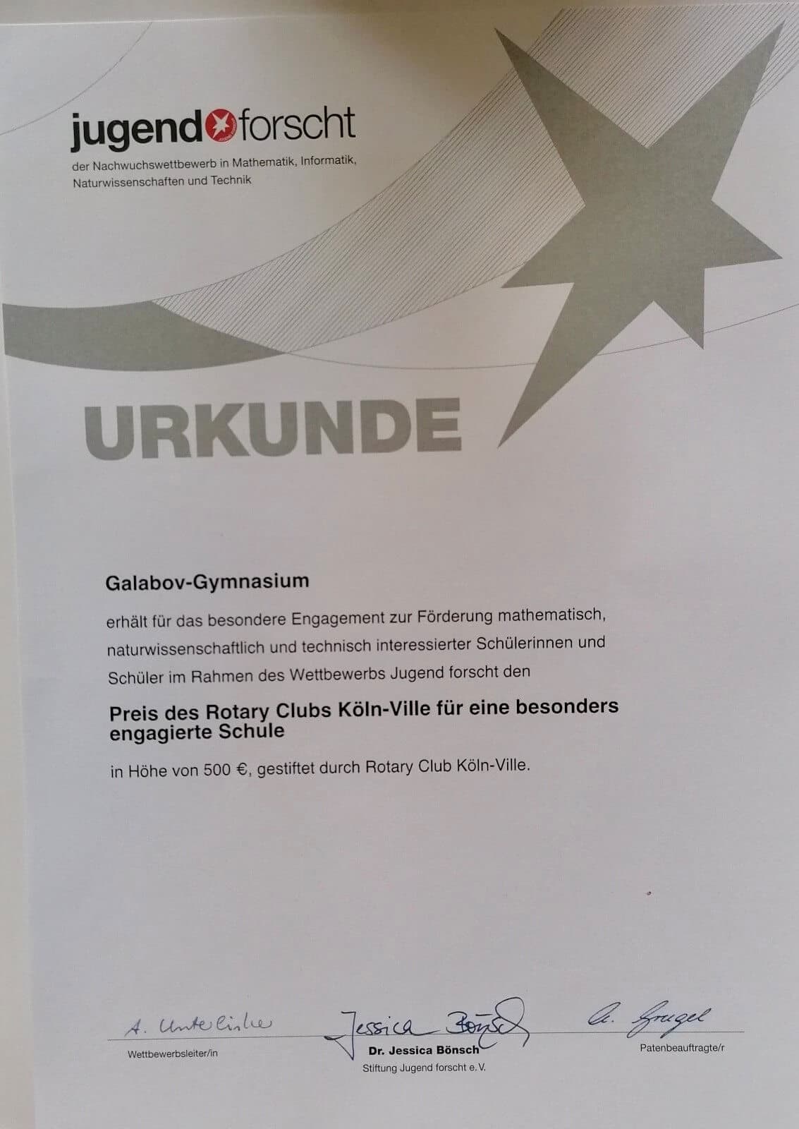Preisverleihung Jugend forscht